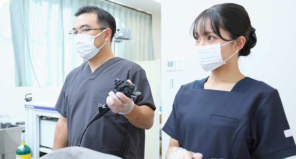 経験豊富な消化器疾患の専門医が内視鏡検査・診療を行っています